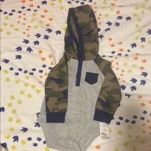 COPY - Gray and Green Camouflage Hooded Bodysuit